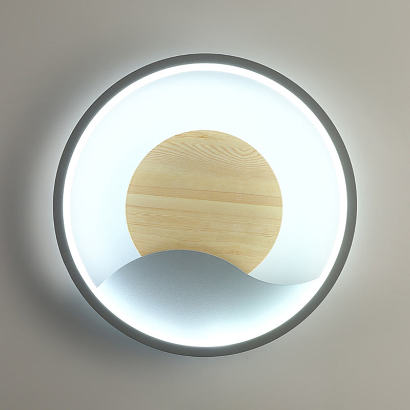 Modern Style Wall Mount Light LED Round Shape with Silica Gel Shade for Bedroom