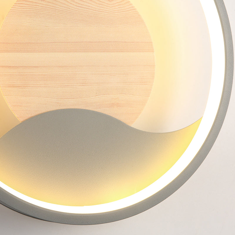 Modern Style Wall Mount Light LED Round Shape with Silica Gel Shade for Bedroom