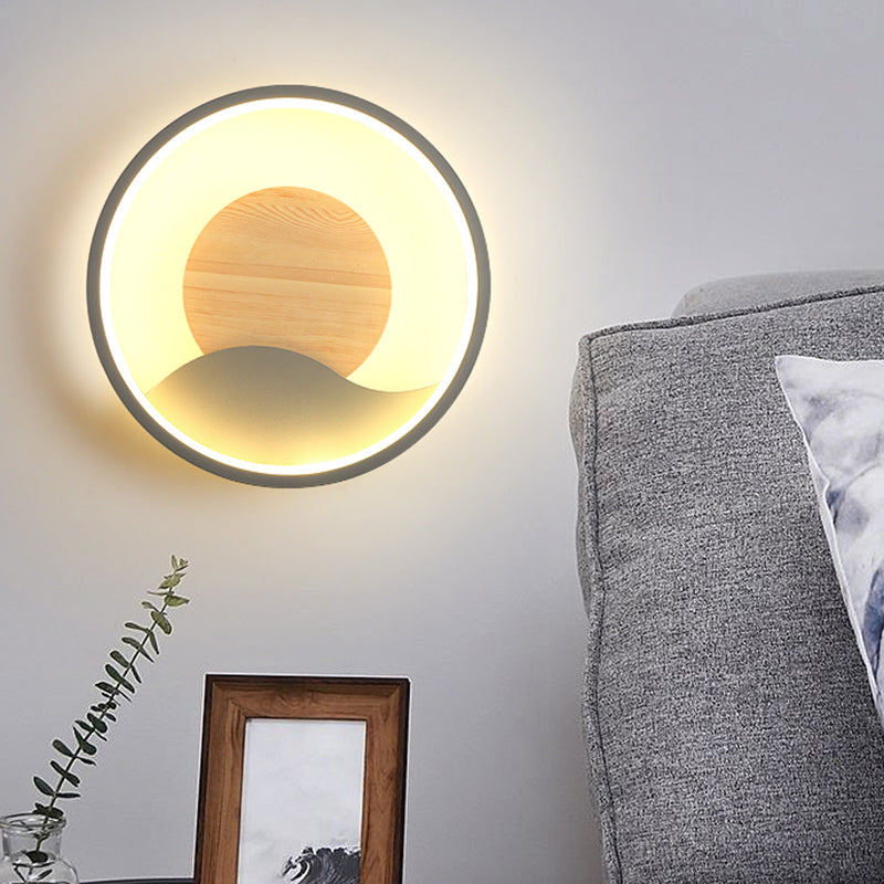 Modern Style Wall Mount Light LED Round Shape with Silica Gel Shade for Bedroom