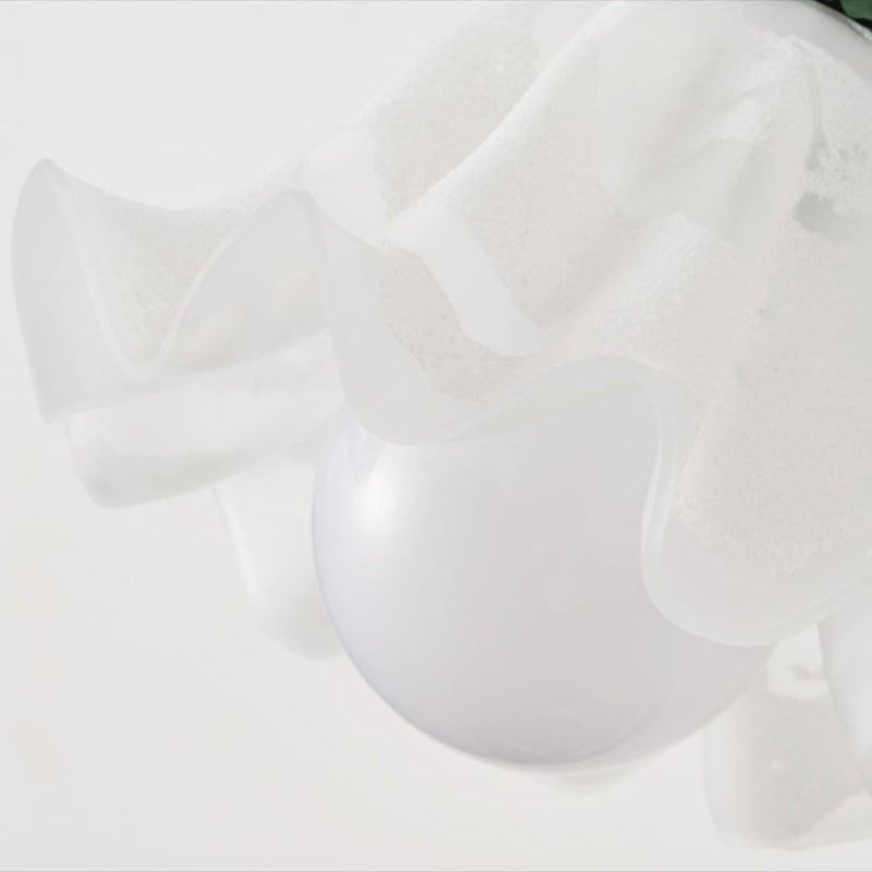 Modern Style Wall Mount Light 1-Light Flower Shape with Glass Shade for Bedroom