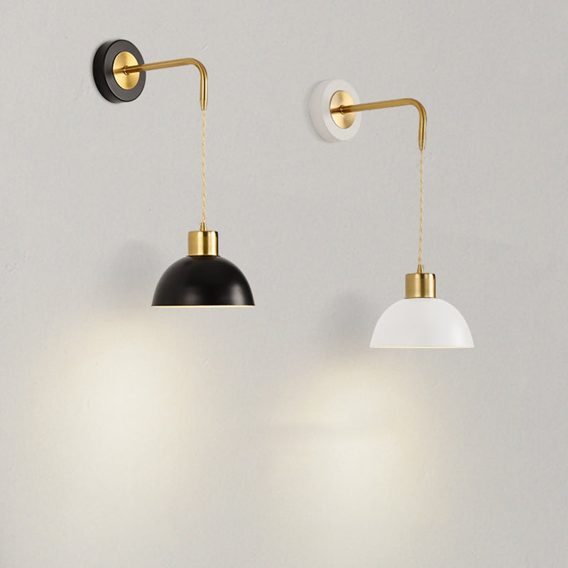 Metal Dome Simple 1 Light Wall Mounted Light Fixture for Bedroom