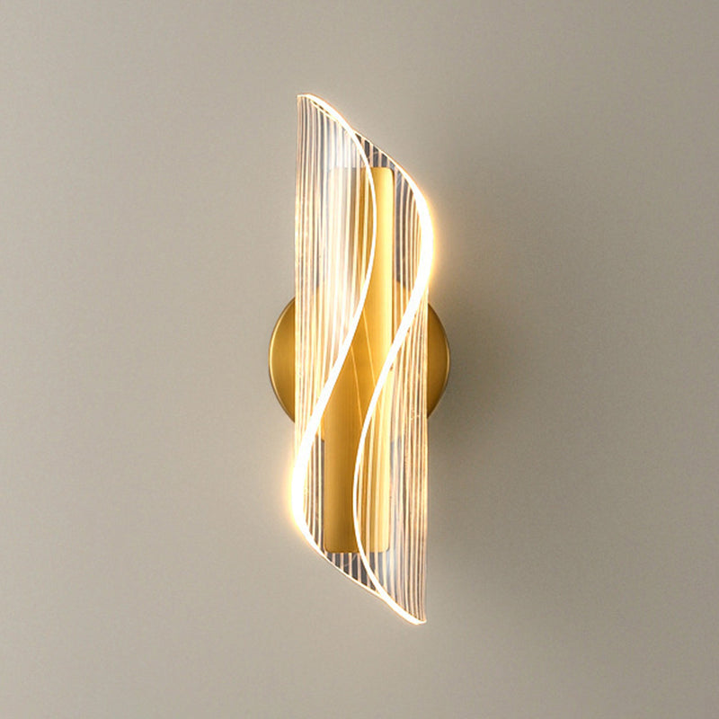 Geometric 1 Light Wall Lighting Fixture Modern Acrylic in Gold