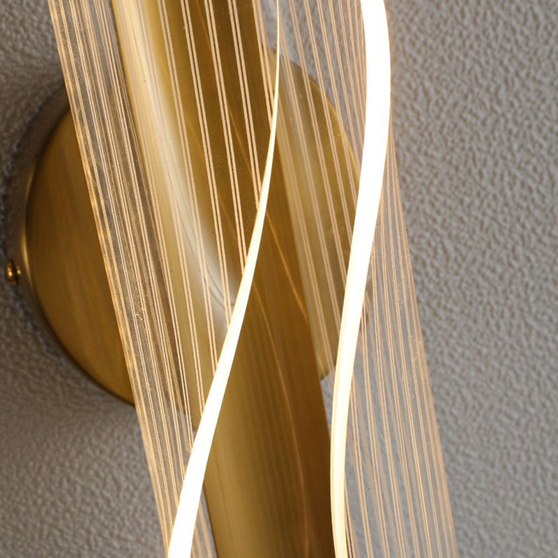 Geometric 1 Light Wall Lighting Fixture Modern Acrylic in Gold