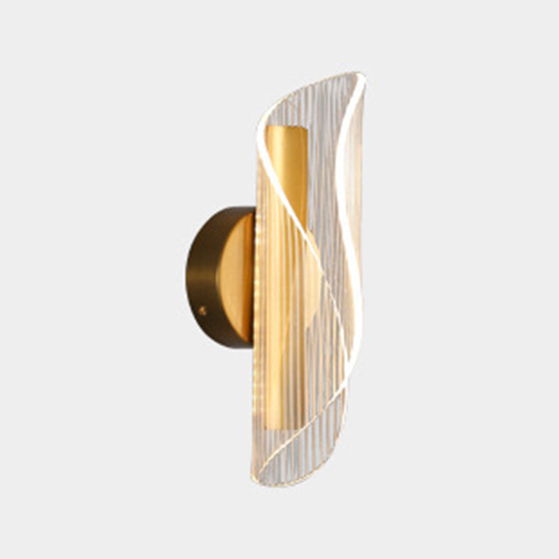 Geometric 1 Light Wall Lighting Fixture Modern Acrylic in Gold