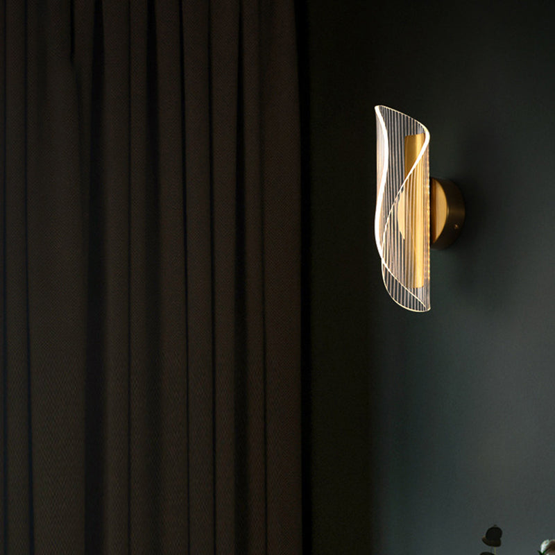 Geometric 1 Light Wall Lighting Fixture Modern Acrylic in Gold