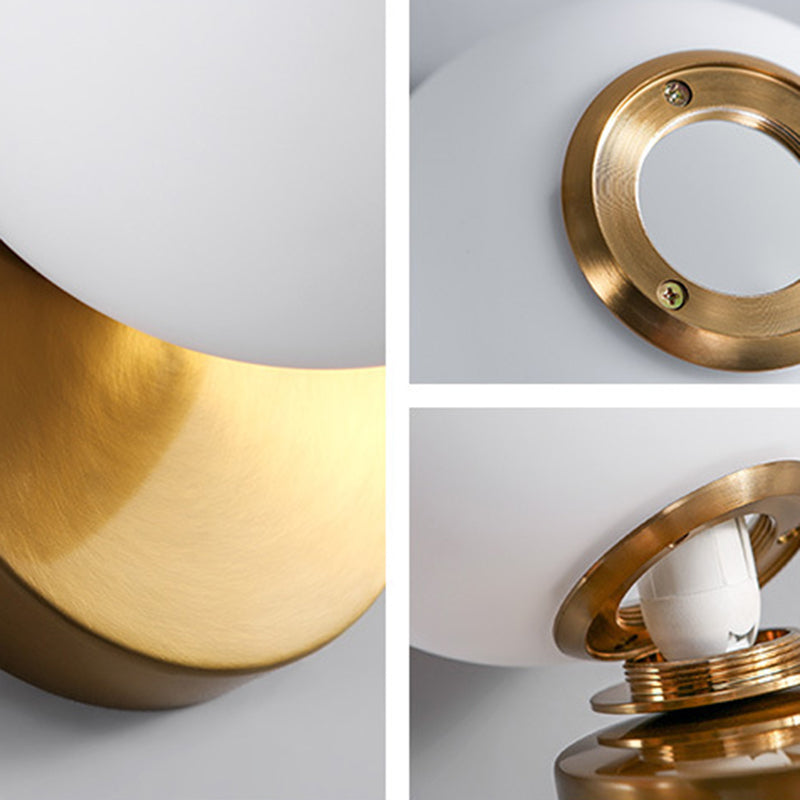 1 Light Global Simplicity Glass Wall Sconce in Gold for Bedroom