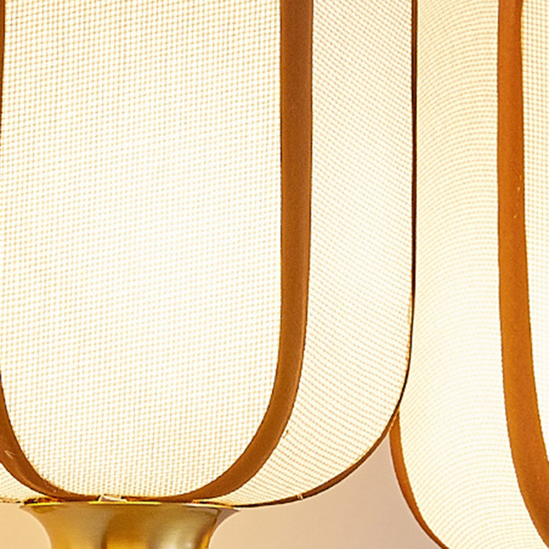 Geometric Modern Fabric 1 Light Wall Lighting Fixture in Gold