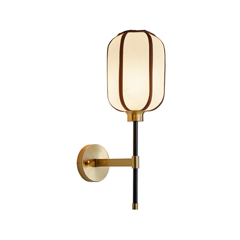 Geometric Modern Fabric 1 Light Wall Lighting Fixture in Gold
