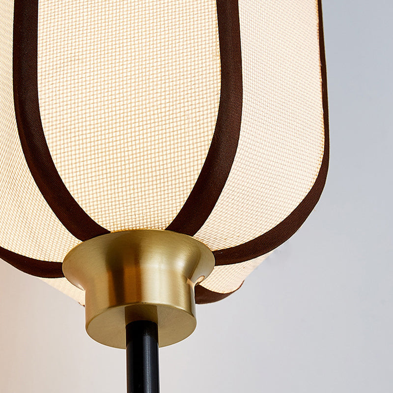 Geometric Modern Fabric 1 Light Wall Lighting Fixture in Gold