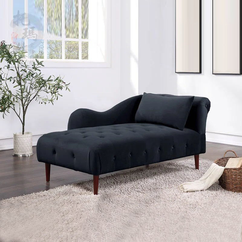Traditional One Armed Chaise Flared Arms with Legs for Living Room