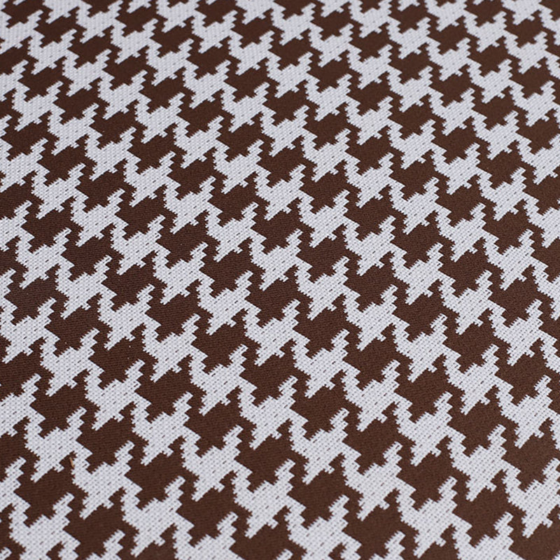 Contemporary One Armed Chaise Round Arms Houndstooth for Living Room