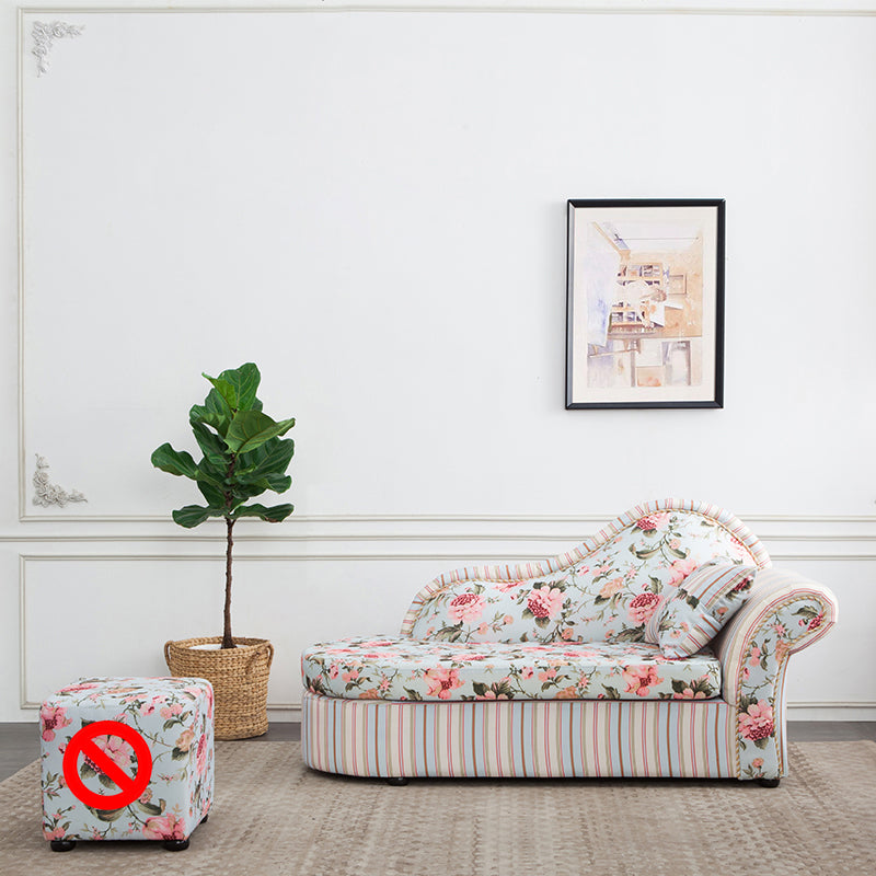 Contemporary One Armed Wooden Chaise Flared Arms for Living Room