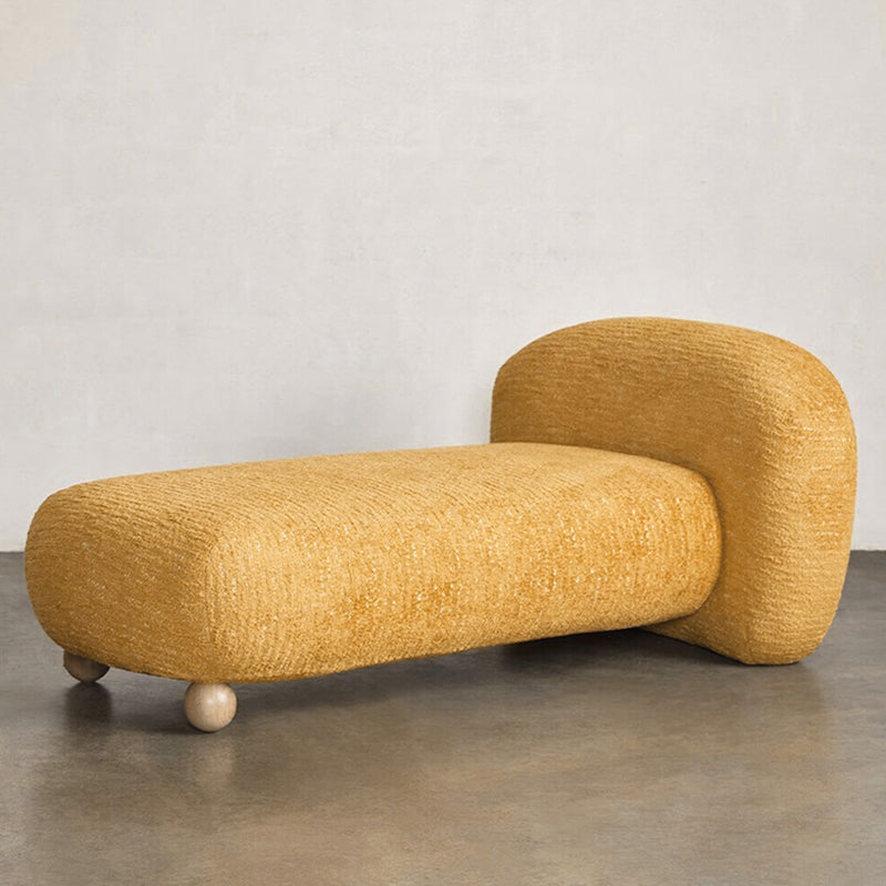 Scandinavian with Arms Wooden Chaise Square Arms for Bedroom Living Room