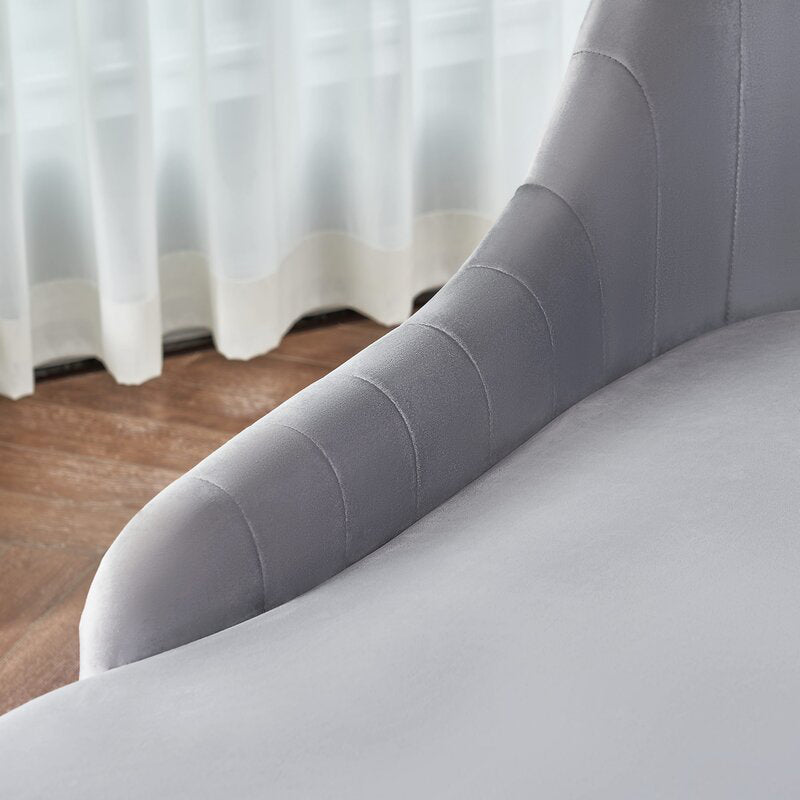 Glam with Arms Solid Color Chaise Round Arms for Bedroom Living Room