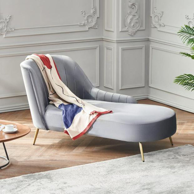 Glam with Arms Solid Color Chaise Round Arms for Bedroom Living Room