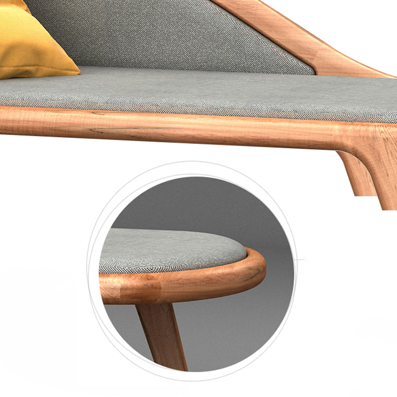 Traditional Wooden One Arm Chaise Flared Arms for Bedroom Living Room