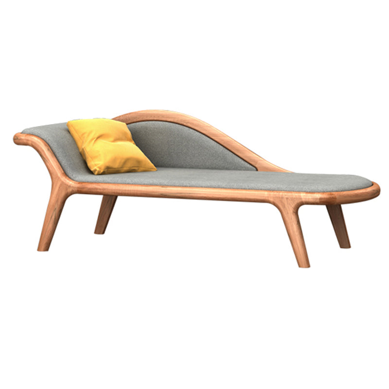 Traditional Wooden One Arm Chaise Flared Arms for Bedroom Living Room