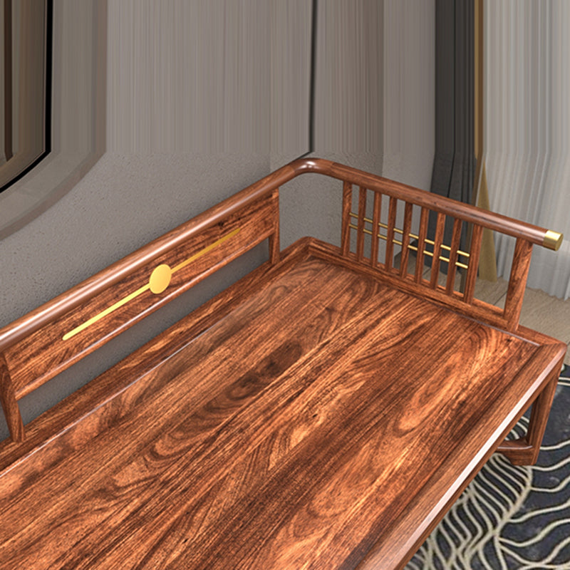Traditional with Arms Wooden Chaise Round Arms for Bedroom Living Room