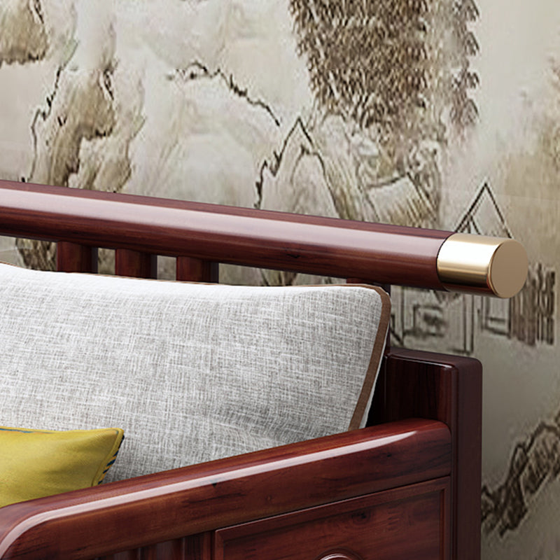 Traditional with Arms Chaise with Pillow Round Arms for Living Room