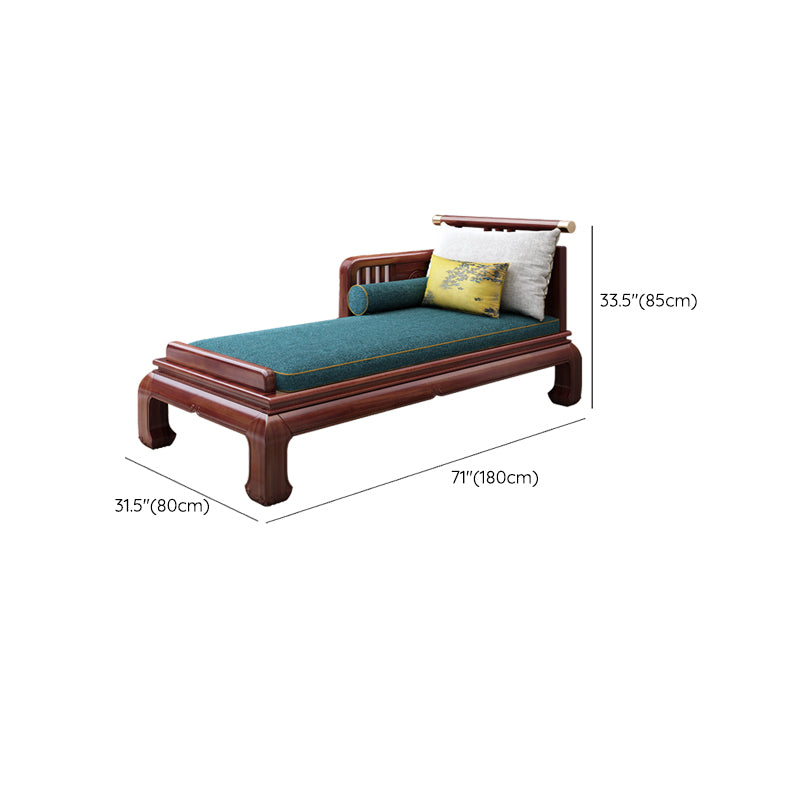 Traditional with Arms Chaise with Pillow Round Arms for Living Room