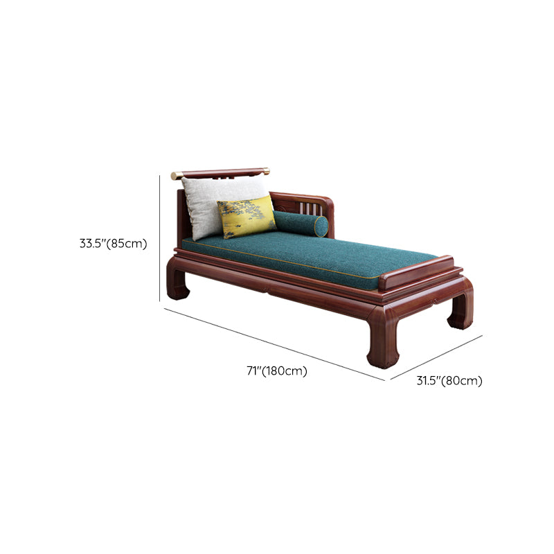 Traditional with Arms Chaise with Pillow Round Arms for Living Room