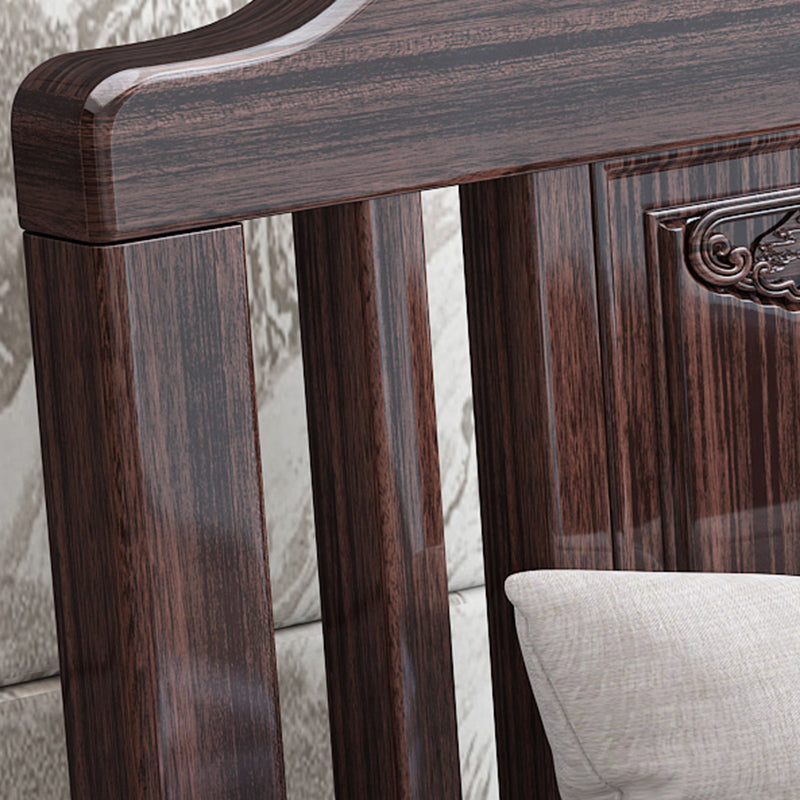 Traditional with Arms Wooden Chaise with Pillow Round Arms for Bedroom Living Room