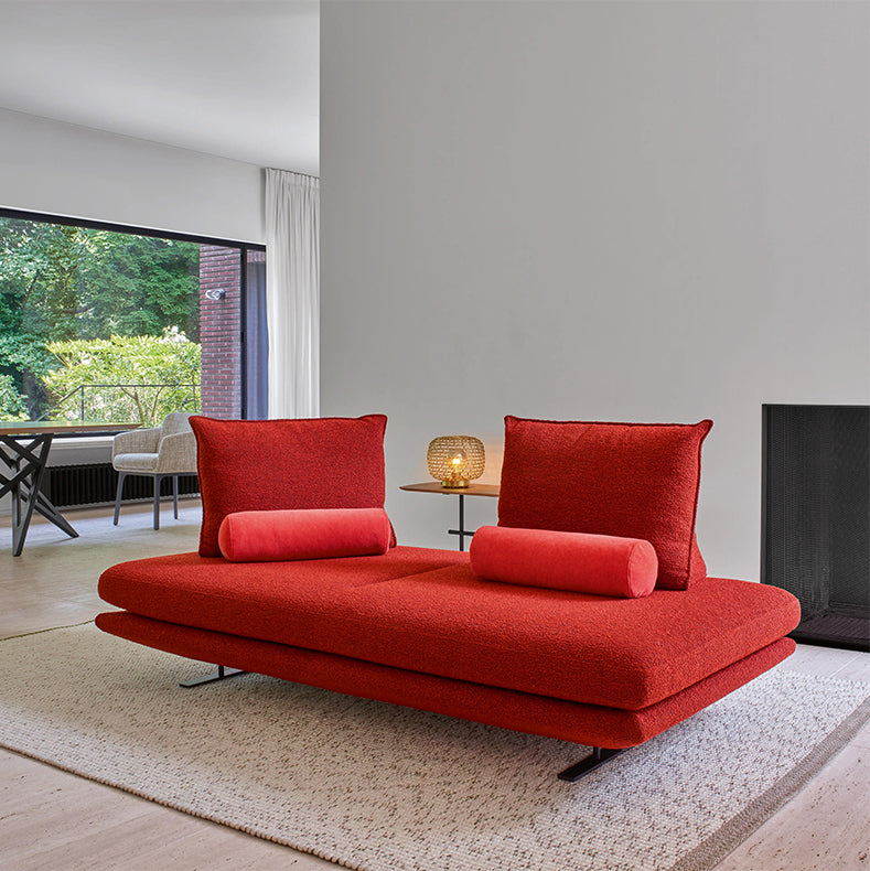 Contemporary Upholstered Solid Color Chaise Chair with Metal Legs