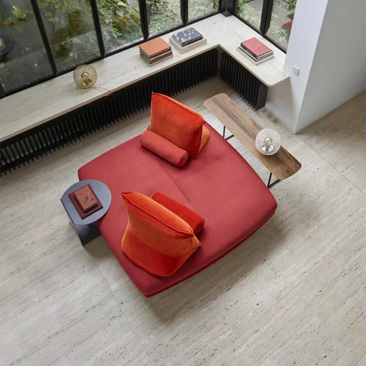 Contemporary Upholstered Solid Color Chaise Chair with Metal Legs