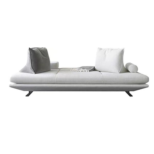 Contemporary Upholstered Solid Color Chaise Chair with Metal Legs