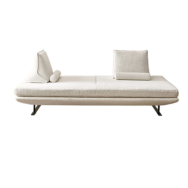 Contemporary Upholstered Solid Color Chaise Chair with Metal Legs