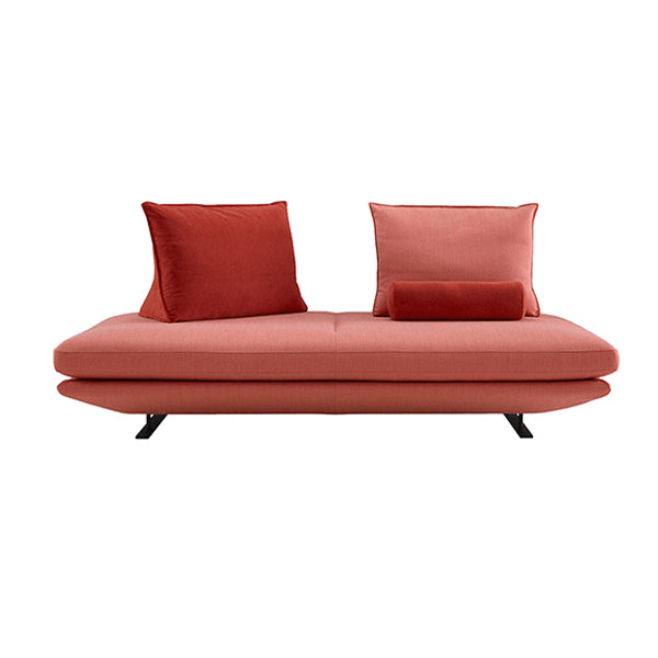 Contemporary Upholstered Solid Color Chaise Chair with Metal Legs