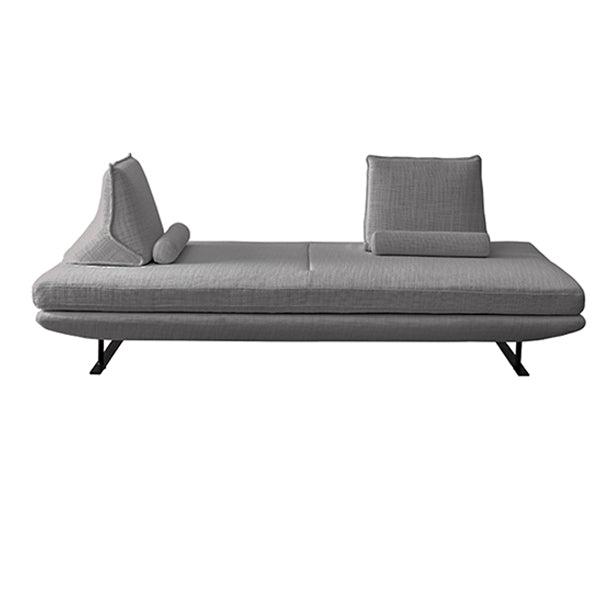 Contemporary Upholstered Solid Color Chaise Chair with Metal Legs