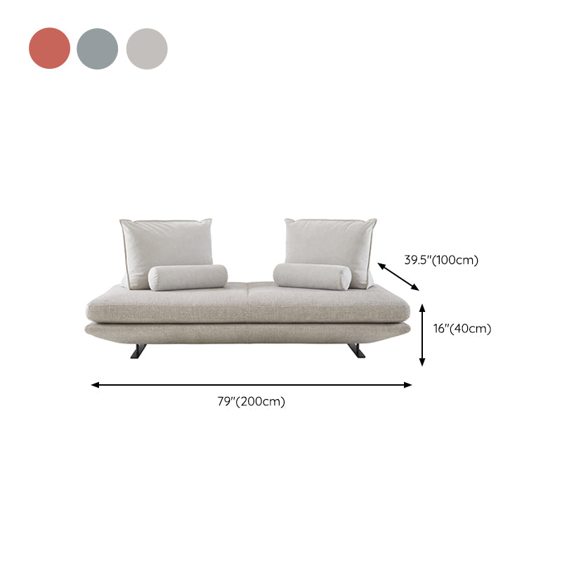 Contemporary Upholstered Solid Color Chaise Chair with Metal Legs