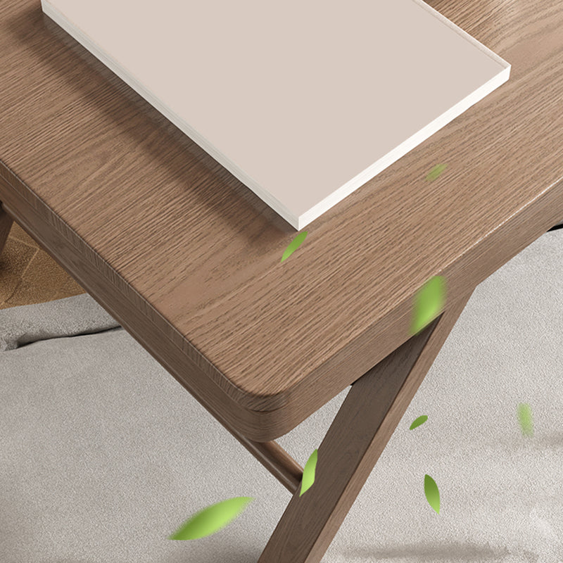 Traditional Rubber Wood Sofa Side Accent Table with 4 Legs for Bedroom