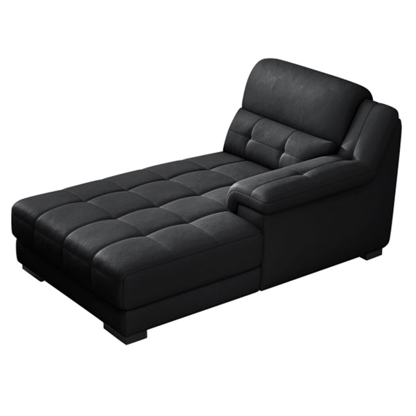 Modern Upholstered Cushioned Leather Pillow Top Arms Chaise Lounge Couch