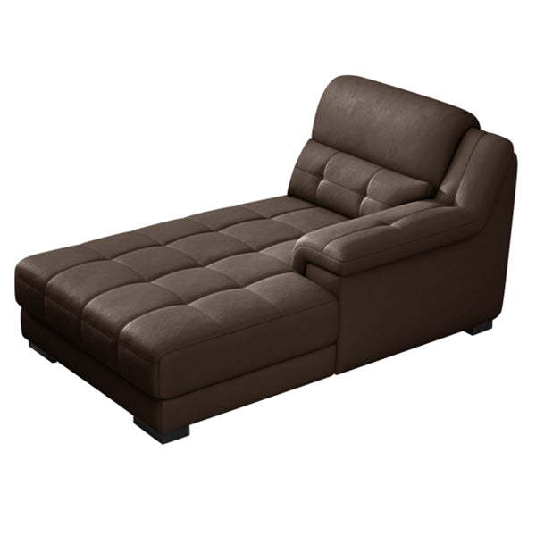 Modern Upholstered Cushioned Leather Pillow Top Arms Chaise Lounge Couch