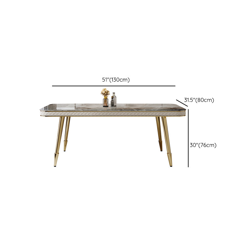 Luxury Kitchen Dinner Table Stone Rectangle 4 Legs Dining Table