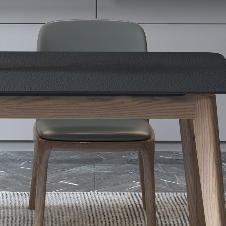Modern Dining Table with Ash Wood Legs Rectangle Dinette Table