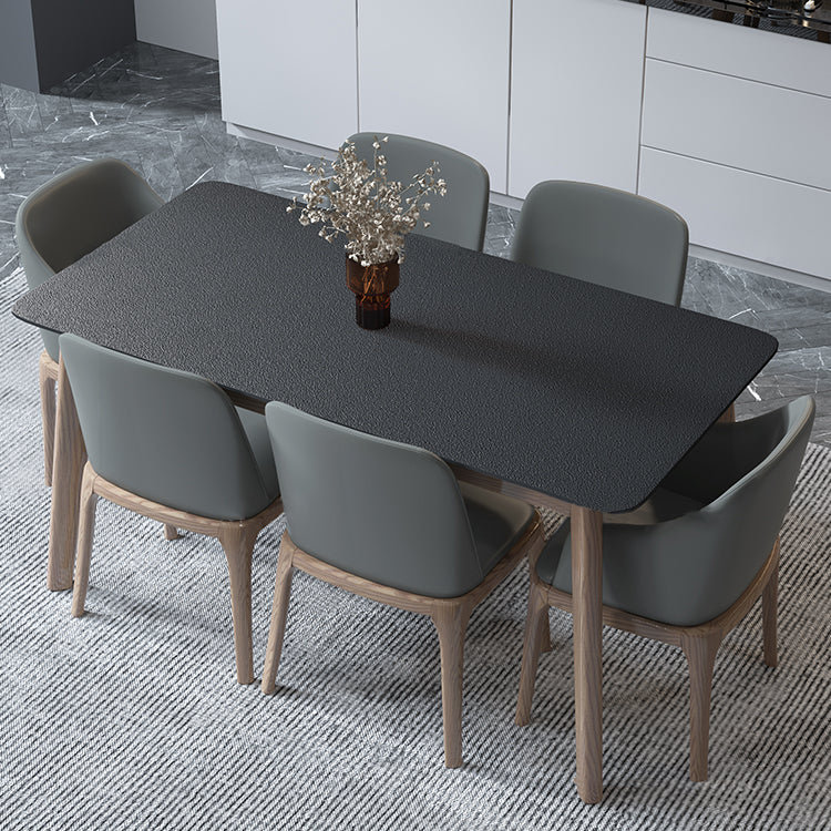 Modern Dining Table with Ash Wood Legs Rectangle Dinette Table