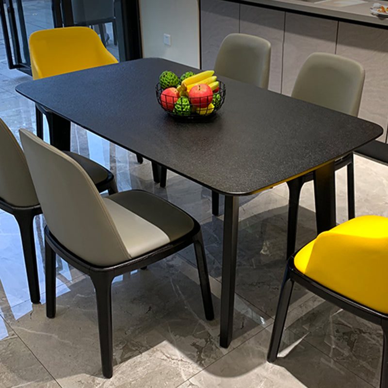 Modern Stone Rectangle Dining Table Solid Wood Table for Dining Room