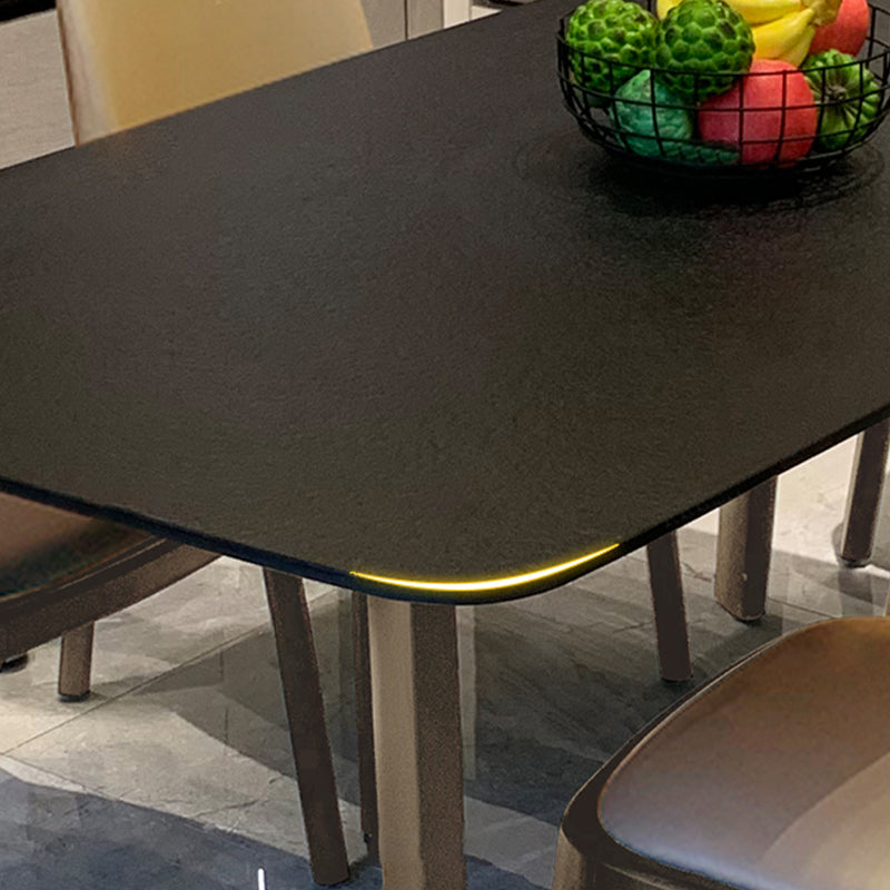 Modern Stone Rectangle Dining Table Solid Wood Table for Dining Room