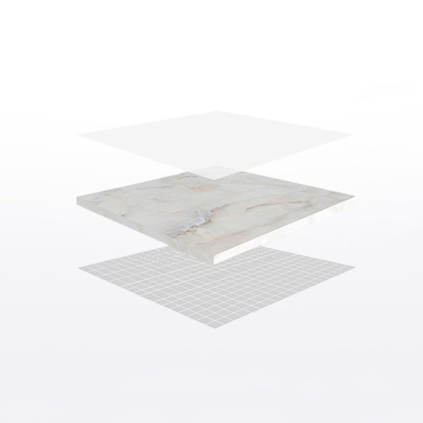 Faux Marble Top 7 Piece Dining Room Chair and Table Set in White