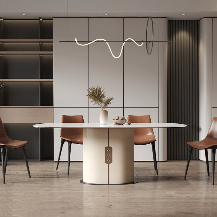 1/4/5/6/7 Piece Sintered Stone Rectangle Shape Dining Table Sets