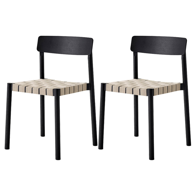 Modern Solid Wood Open Back Armless Dining Room Chair for Home