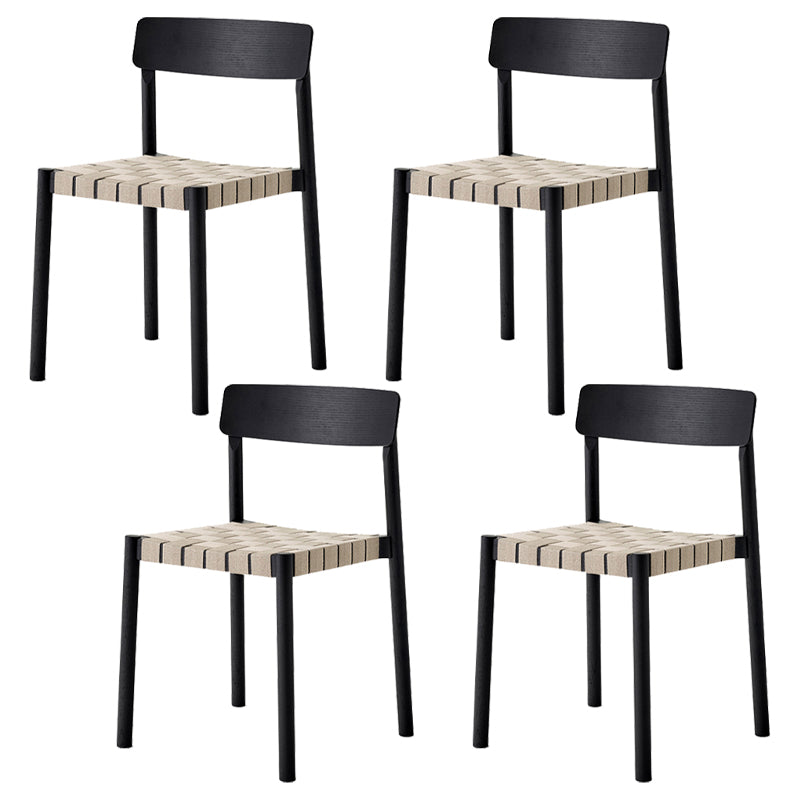 Modern Solid Wood Open Back Armless Dining Room Chair for Home