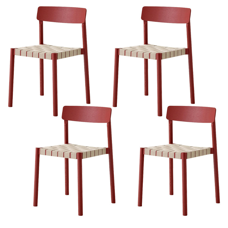 Modern Solid Wood Open Back Armless Dining Room Chair for Home