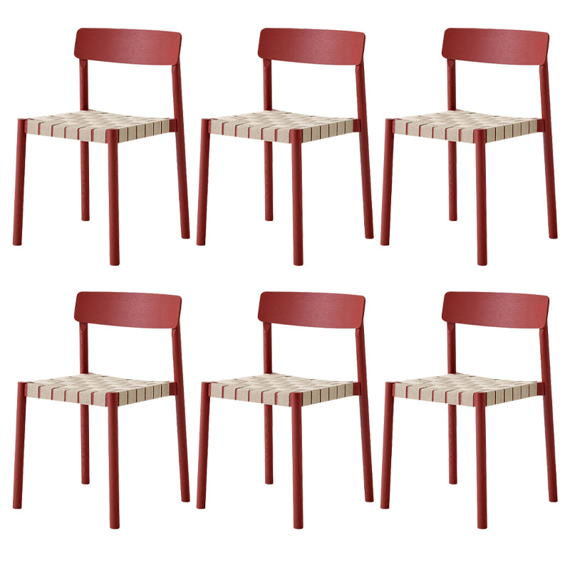 Modern Solid Wood Open Back Armless Dining Room Chair for Home