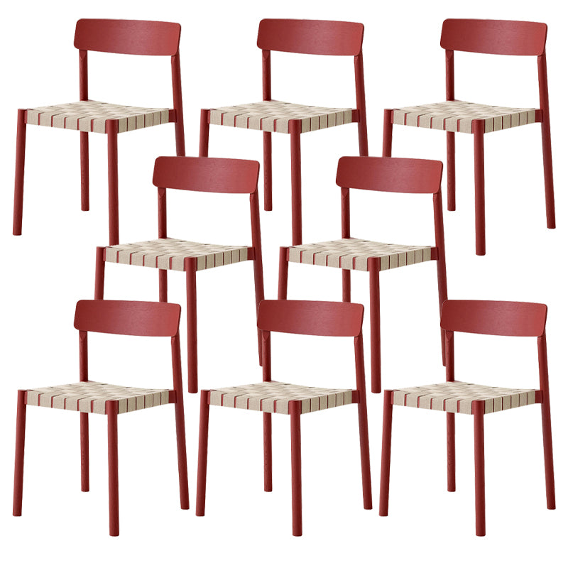 Modern Solid Wood Open Back Armless Dining Room Chair for Home
