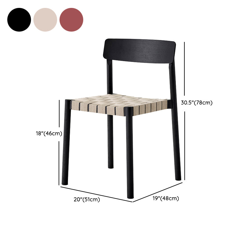 Modern Solid Wood Open Back Armless Dining Room Chair for Home