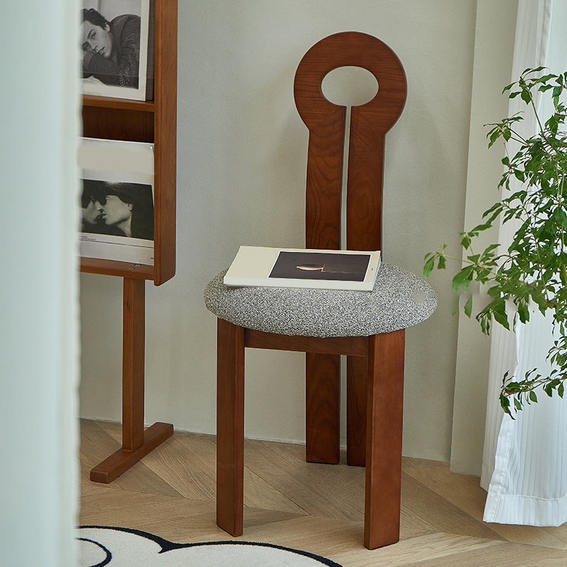 Modern Upholstered Home Solid Wood Slat Back Armless Dining Chair